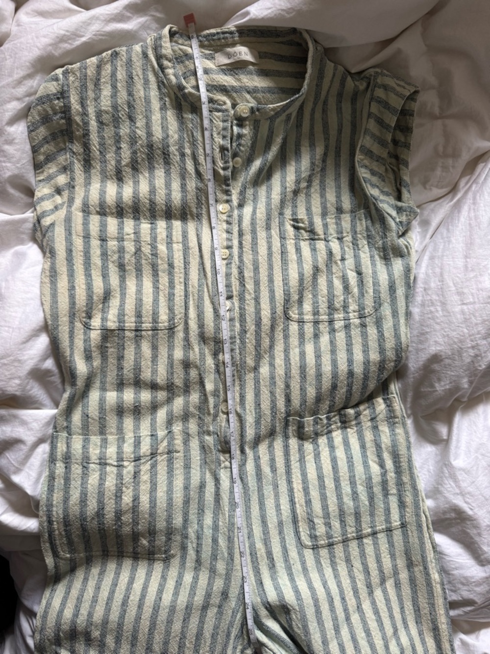 DÔEN Biarritz Seaside Stripe Silk Jumpsuit - Picture 12 of 16